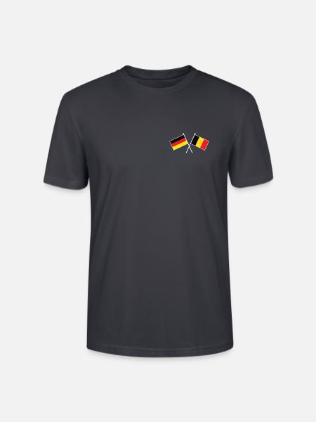 Deutschland & Belgien Flaggen - Partnerschaft - Stanley/Stella Unisex Bio-T-Shirt CRAFTER - Dunkles Graublau