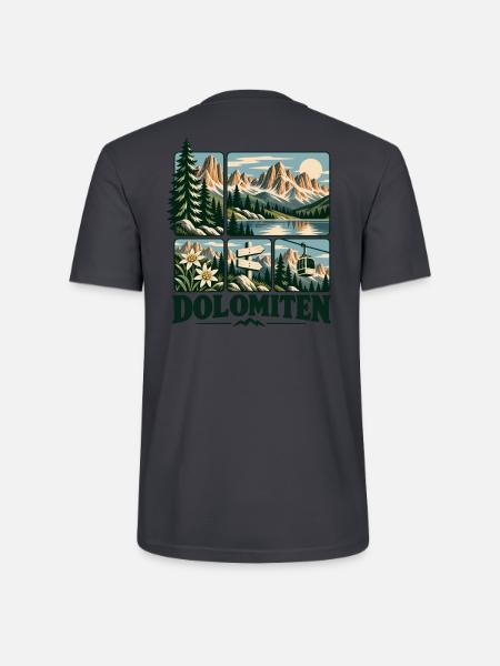 Dolomiten Alpine Adventure - Stanley/Stella Unisex Bio-T-Shirt CRAFTER - Dunkles Graublau