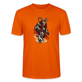 Krampus mit Glocke - Stanley/Stella Unisex Bio-T-Shirt CRAFTER - Tieforange - Vorne - Alina (178cm) & Michal (187cm)