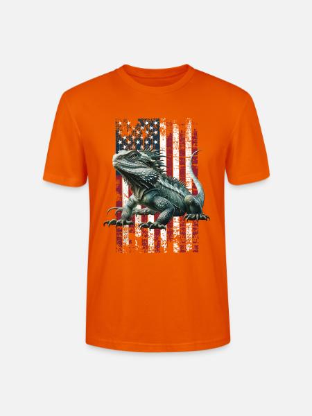 Echse Lizard US - Stanley/Stella Unisex Bio-T-Shirt CRAFTER - Tieforange