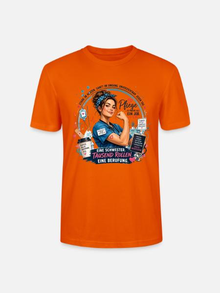 SchwesterPower: Tausend Rollen Berufung - Stanley/Stella Unisex Bio-T-Shirt CRAFTER - Tieforange