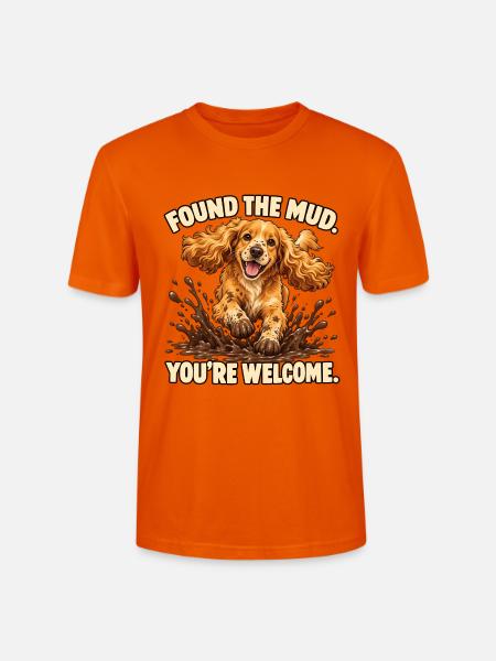 Cocker Spaniel fand den Schlamm - Stanley/Stella Unisex Bio-T-Shirt CRAFTER - Tieforange
