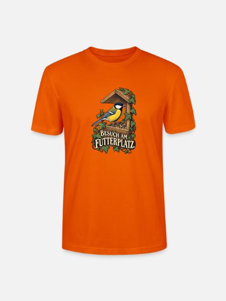Kohlmeise - Besuch am Futterplatz Vogel - Stanley/Stella Unisex Bio-T-Shirt CRAFTER - Tieforange