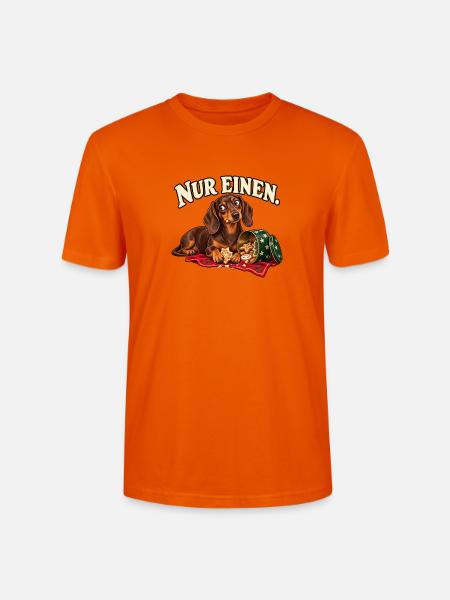 Dackel Plätzchenkontrolle – Nur einen - Stanley/Stella Unisex Bio-T-Shirt CRAFTER - Tieforange