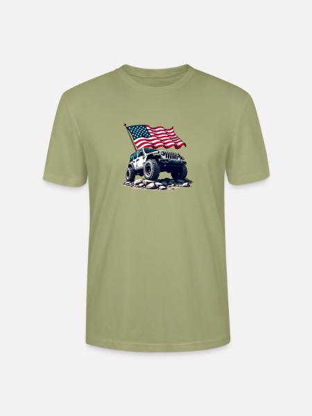 Amerikanischer Offroad-Motor - Stanley/Stella Unisex Bio-T-Shirt CRAFTER - Nebelgrün