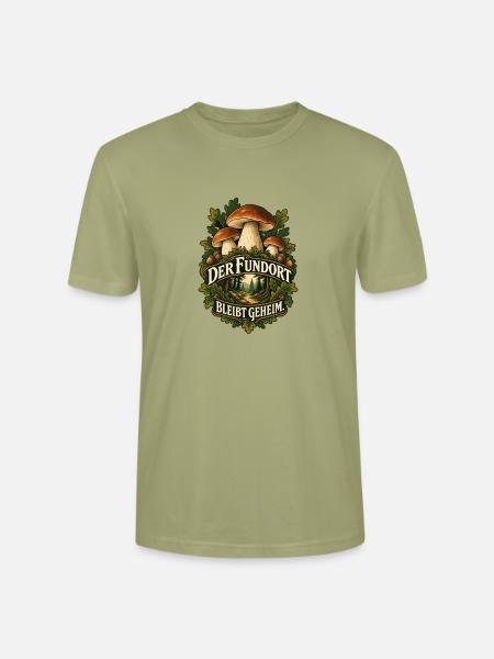 Fundort bleibt geheim Pilzwald - Stanley/Stella Unisex Bio-T-Shirt CRAFTER - Nebelgrün