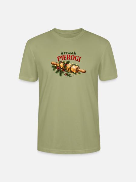 Polnisches Weihnachts-Pierogi-Nudelholzdesign - Stanley/Stella Unisex Bio-T-Shirt CRAFTER - Nebelgrün