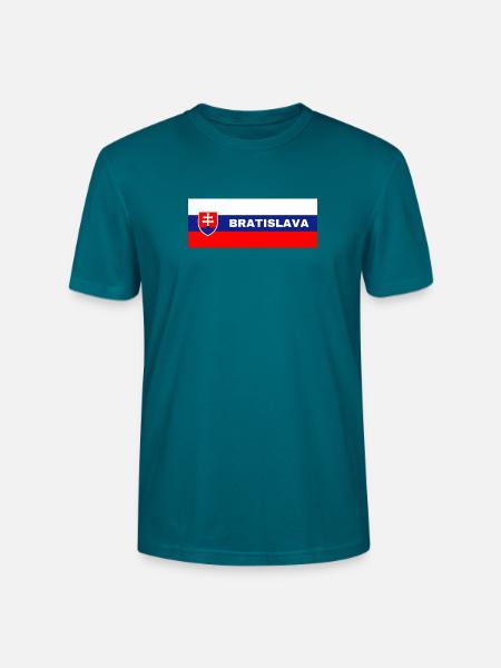 Bratislava City in Slovakian Flag - Stanley/Stella CRAFTER Unisex Organic T-Shirt - ocean depth