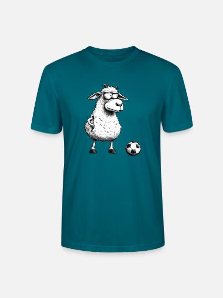 Schaf Fussballer - Stanley/Stella Unisex Bio-T-Shirt CRAFTER - Ozeanblau