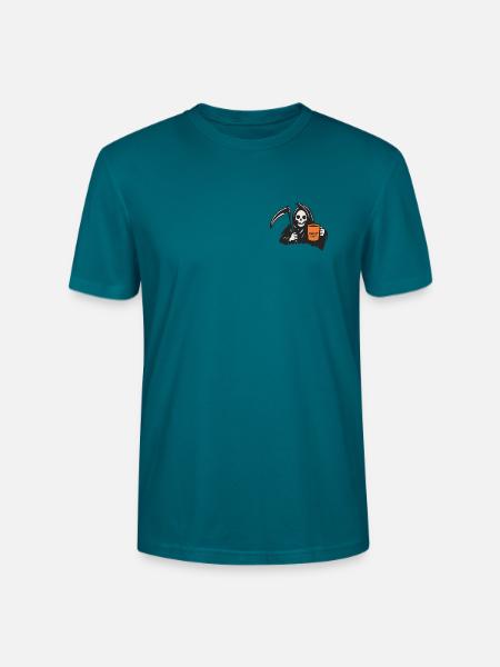 Halloween Sensenmann mit Kaffeebecher - Stanley/Stella Unisex Bio-T-Shirt CRAFTER - Ozeanblau