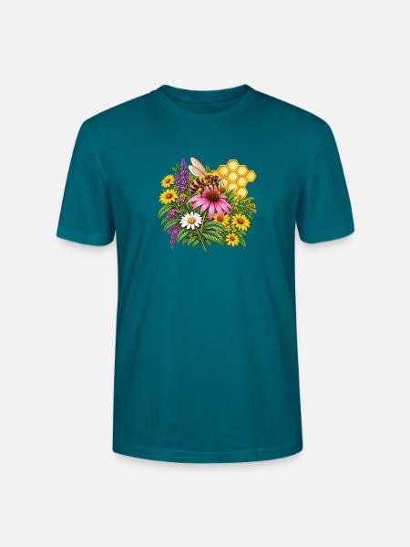 Bienengarten Blütenpracht - Stanley/Stella Unisex Bio-T-Shirt CRAFTER - Ozeanblau