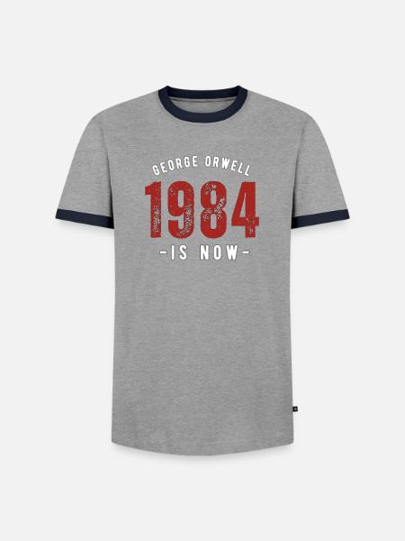 GEORGE ORWELL 1984 - Men's Ringer Shirt - grey/navy 