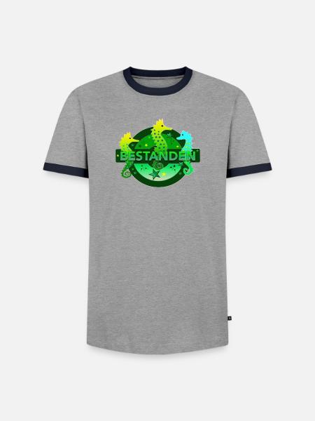 bestanden Seepferdchen Schwimmabzeichen Prüfung - Männer Kontrast-T-Shirt - Grau/Navy