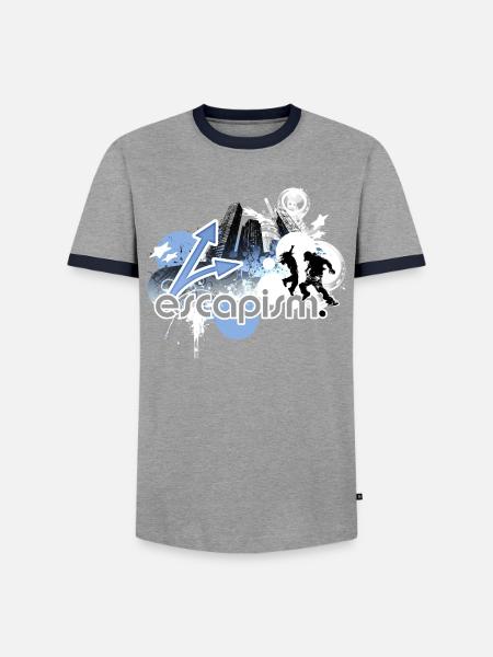Urban Adventure Silhouetten - Männer Kontrast-T-Shirt - Grau/Navy