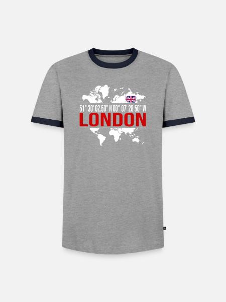 London - Männer Kontrast-T-Shirt - Grau/Navy
