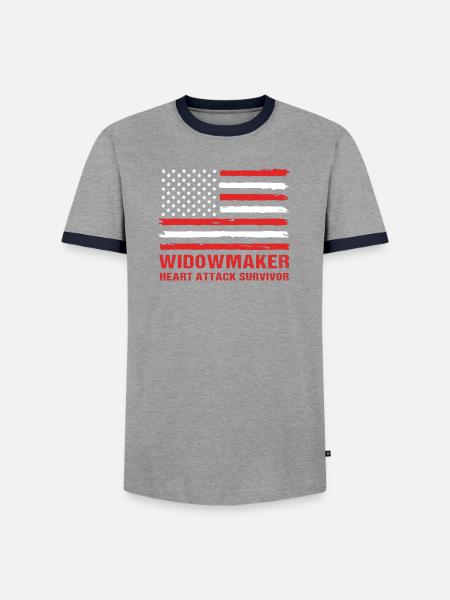 Herzinfarkt - Männer Kontrast-T-Shirt - Grau/Navy 