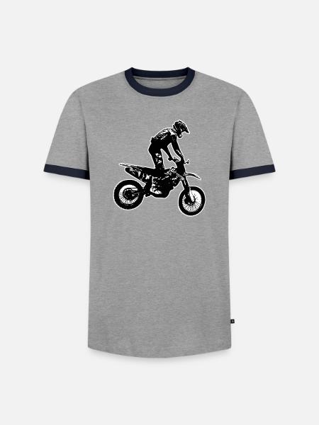 enduro - Männer Kontrast-T-Shirt - Grau/Navy 