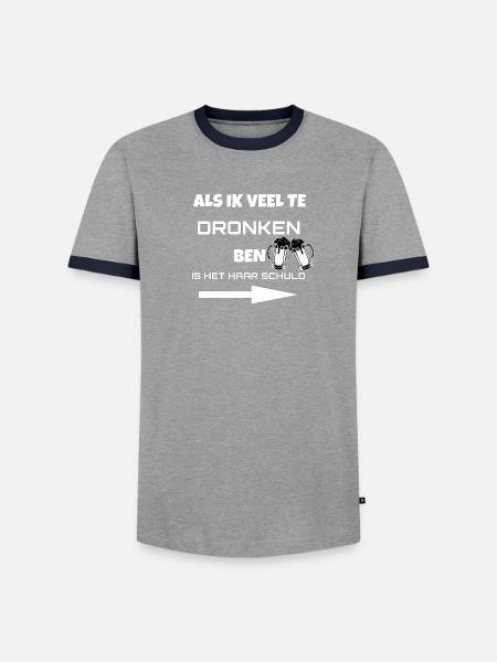 Betrunkene Freundinnen - Männer Kontrast-T-Shirt - Grau/Navy
