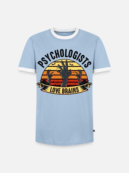 psychologist - Men's Ringer Shirt - light blue/white