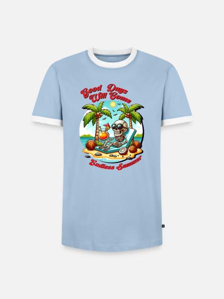 Summer good days - Men's Ringer Shirt - light blue/white 