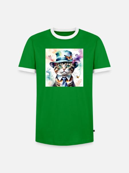 Monsieur Hercule - Männer Kontrast-T-Shirt - Grün/Weiß 