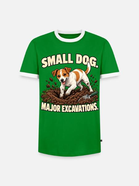 Jack Russell Ausgrabungen - Männer Kontrast-T-Shirt - Grün/Weiß