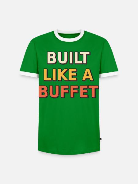 Gebaut wie ein Buffet - Männer Kontrast-T-Shirt - Grün/Weiß