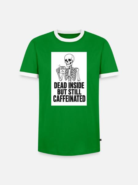 Tot Innen Doch Koffeinfest - Männer Kontrast-T-Shirt - Grün/Weiß 
