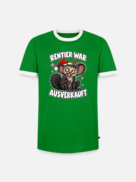 Rentier war ausverkauft - Männer Kontrast-T-Shirt - Grün/Weiß