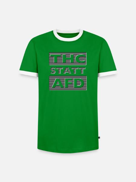 THC STATT AFD - Männer Kontrast-T-Shirt - Grün/Weiß