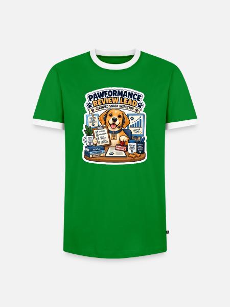 Pfotenprüfer Büro-Inspektor - Männer Kontrast-T-Shirt - Grün/Weiß 