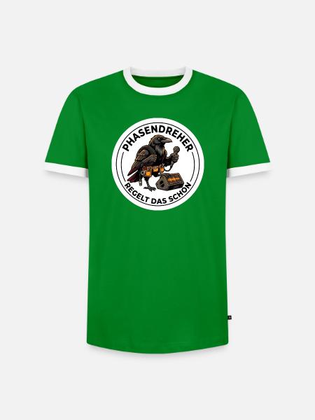 Tontechniker Phasendreher PA System - Männer Kontrast-T-Shirt - Grün/Weiß 