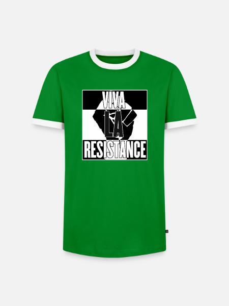 Viva La Resistance (Version 2) - Männer Kontrast-T-Shirt - Grün/Weiß