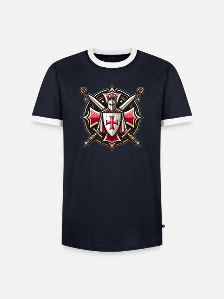 Knights templar - Men's Ringer Shirt - navy/white 