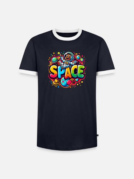 Space astronaut child - Men's Ringer Shirt - navy/white 