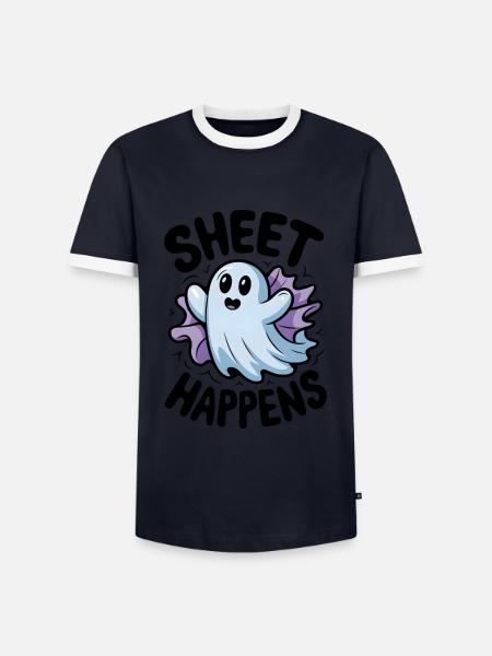 Blatt passiert - Männer Kontrast-T-Shirt - Navy/Weiß