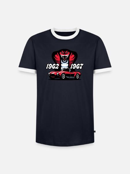 The Red Snake - Men's Ringer Shirt - navy/white