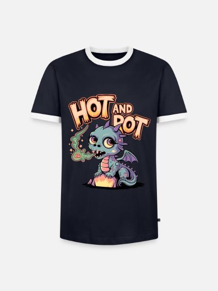 Chaud et pourri - T-shirt contrasté Homme - marine/blanc 