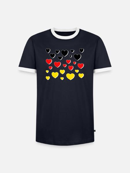 deutschland schwarz rot gold - Männer Kontrast-T-Shirt - Navy/Weiß