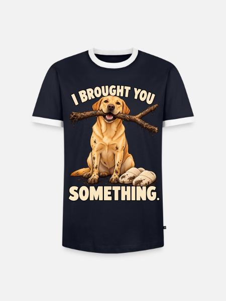 Labrador-Zweigstellenlieferung - Männer Kontrast-T-Shirt - Navy/Weiß