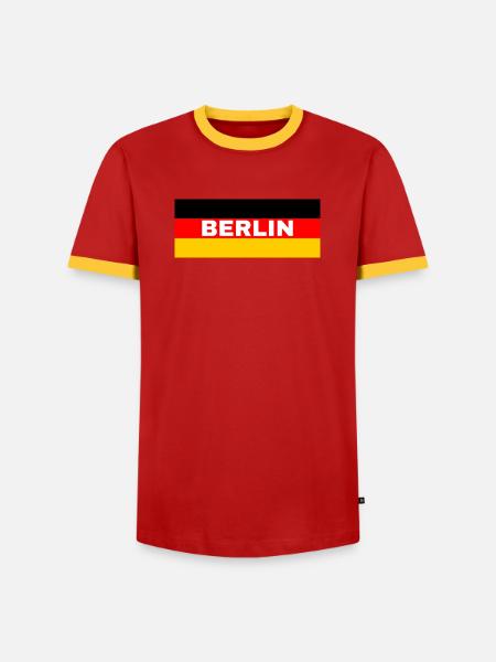 Berlin City in German Flag - Men's Ringer Shirt - red/yellow