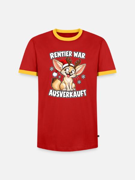 Rentier war Ausverkauft Fuchs - Männer Kontrast-T-Shirt - Rot/Gelb 
