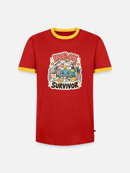 Inbox Überlebender - Männer Kontrast-T-Shirt - Rot/Gelb