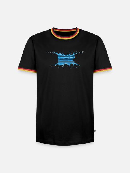 Wassertropfen - Männer Kontrast-T-Shirt - Schwarz/Dreifarbig