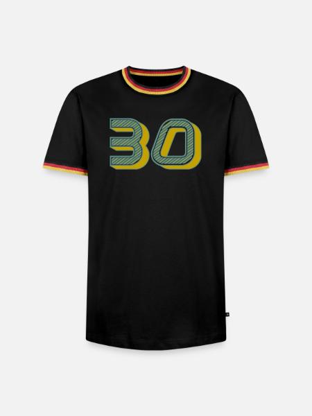 30 - Men's Ringer Shirt - black/tricolour