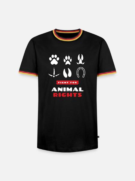 animal rights - Men's Ringer Shirt - black/tricolour