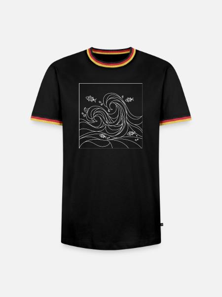 geometric ocean - Men's Ringer Shirt - black/tricolour