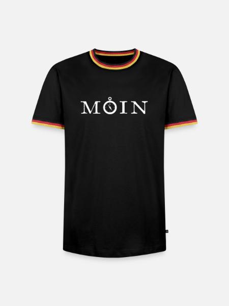 Moin - Männer Kontrast-T-Shirt - Schwarz/Dreifarbig