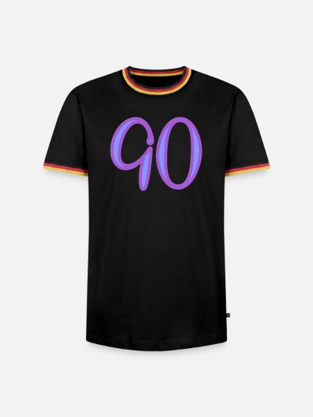 90 - Men's Ringer Shirt - black/tricolour