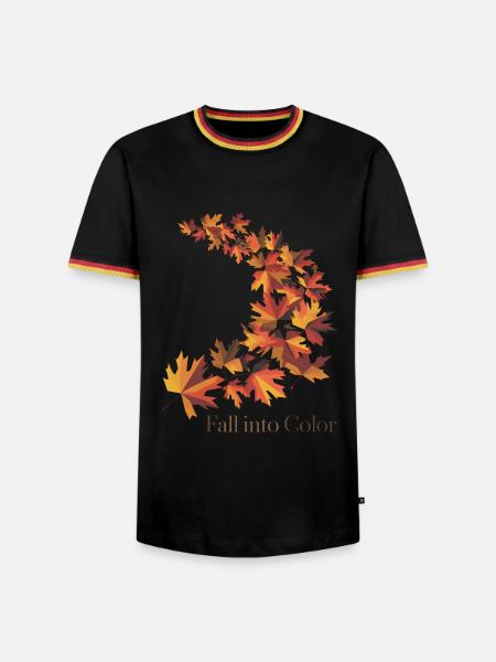 Fallen Sie in Farbe - Männer Kontrast-T-Shirt - Schwarz/Dreifarbig